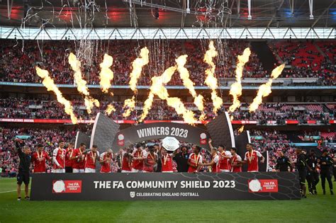 Community Shield result: Arsenal beat treble winners  .